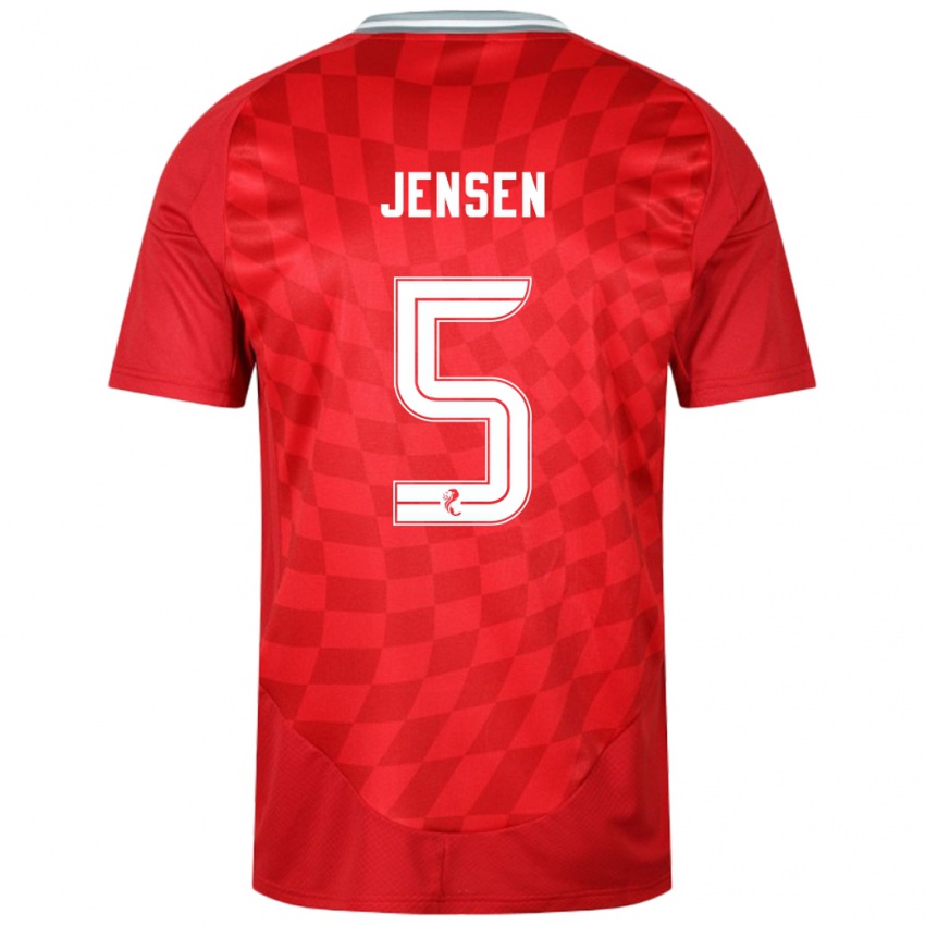 Kinder Richard Jensen #5 Rot Heimtrikot Trikot 2024/25 T-Shirt Österreich