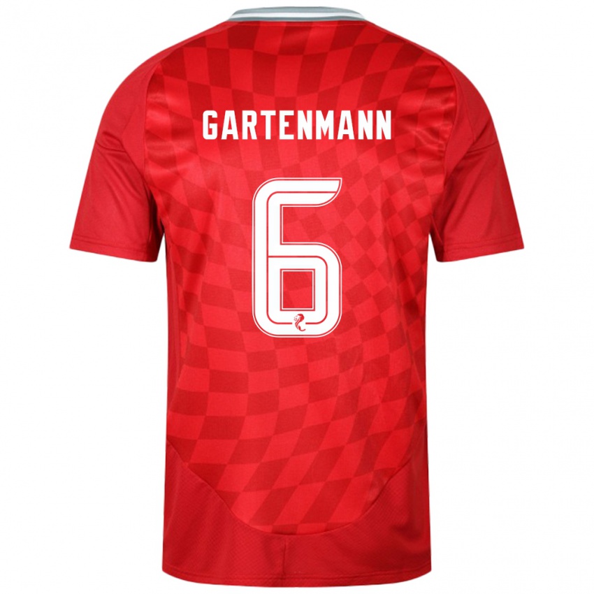 Kinder Stefan Gartenmann #6 Rot Heimtrikot Trikot 2024/25 T-Shirt Österreich