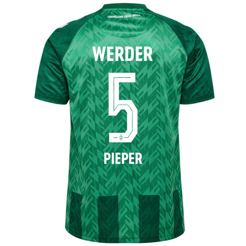 Kinder Amos Pieper #5 Grün Heimtrikot Trikot 2024/25 T-Shirt Österreich