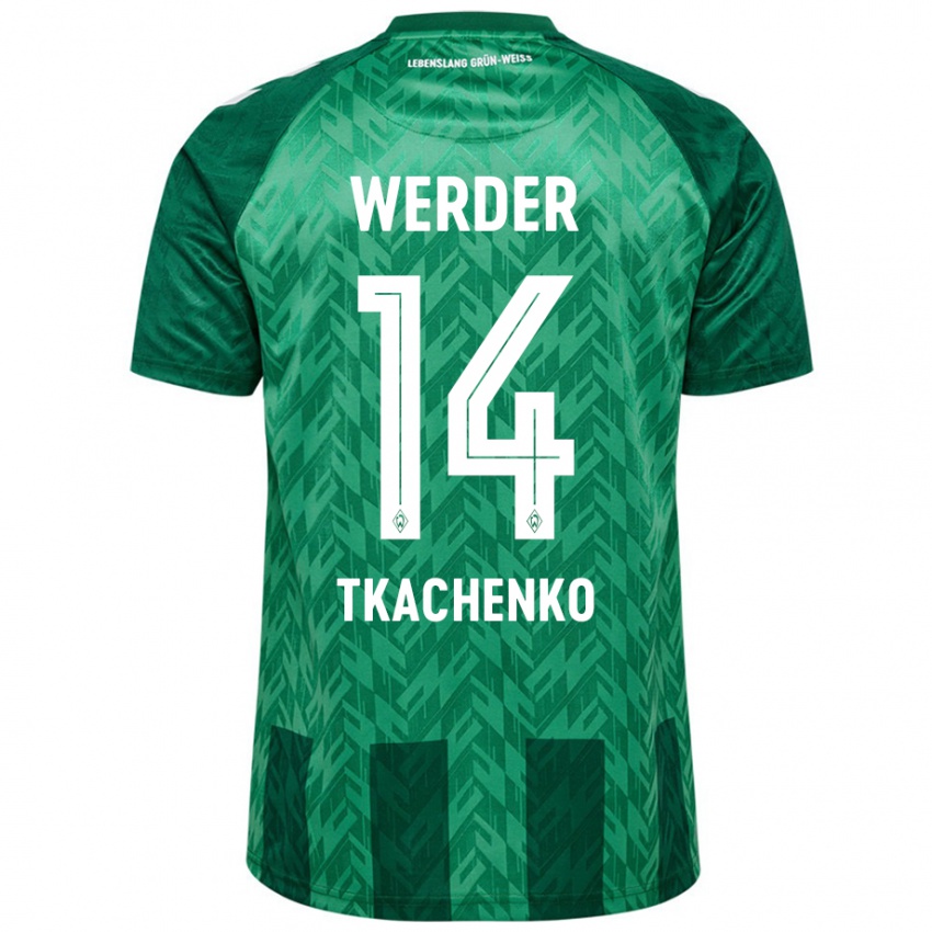 Kinder Oleksandr Tkachenko #14 Grün Heimtrikot Trikot 2024/25 T-Shirt Österreich