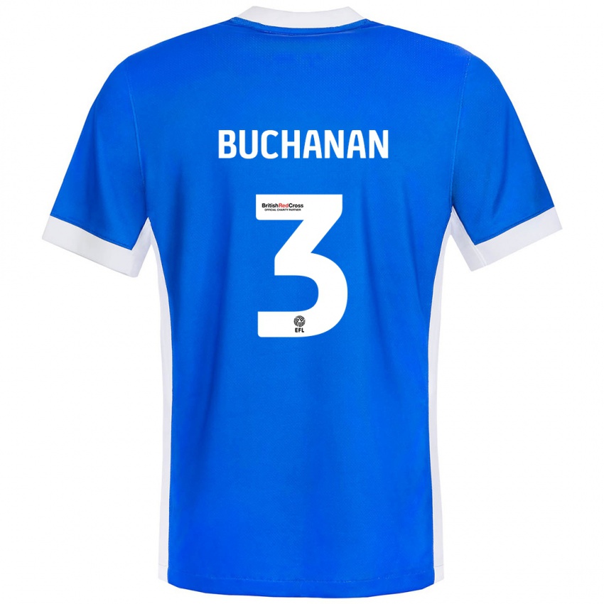 Kinder Lee Buchanan #3 Blau Weiß Heimtrikot Trikot 2024/25 T-Shirt Österreich