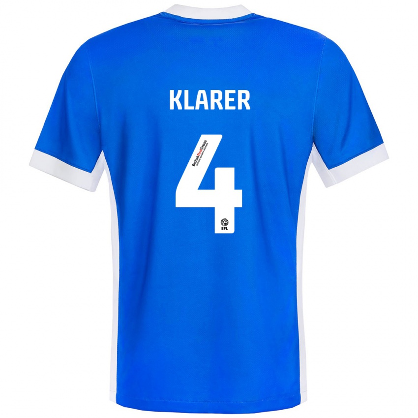 Kinder Christoph Klarer #4 Blau Weiß Heimtrikot Trikot 2024/25 T-Shirt Österreich