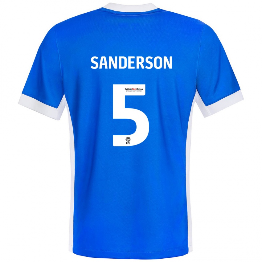 Kinder Dion Sanderson #5 Blau Weiß Heimtrikot Trikot 2024/25 T-Shirt Österreich