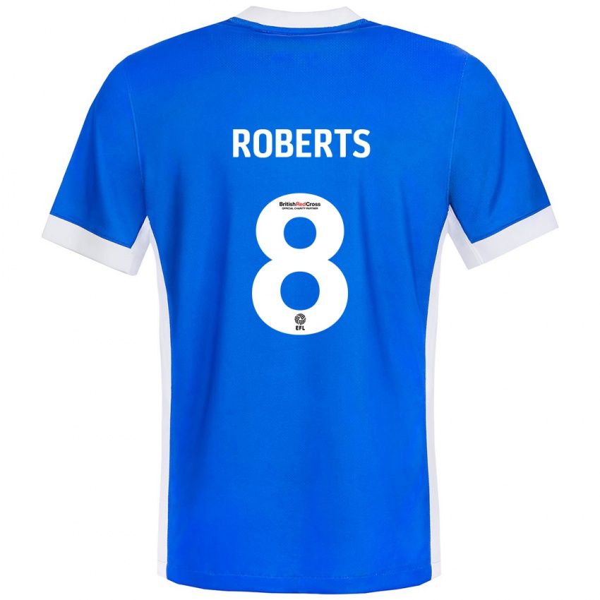 Kinder Tyler Roberts #8 Blau Weiß Heimtrikot Trikot 2024/25 T-Shirt Österreich