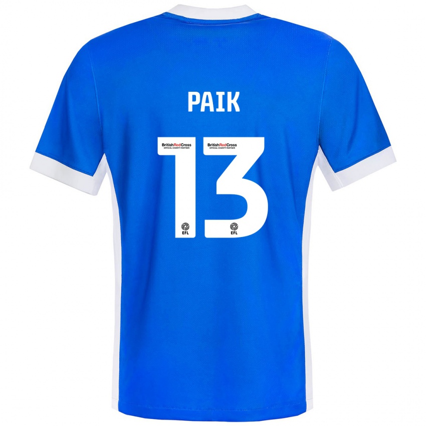 Kinder Seung-Ho Paik #13 Blau Weiß Heimtrikot Trikot 2024/25 T-Shirt Österreich