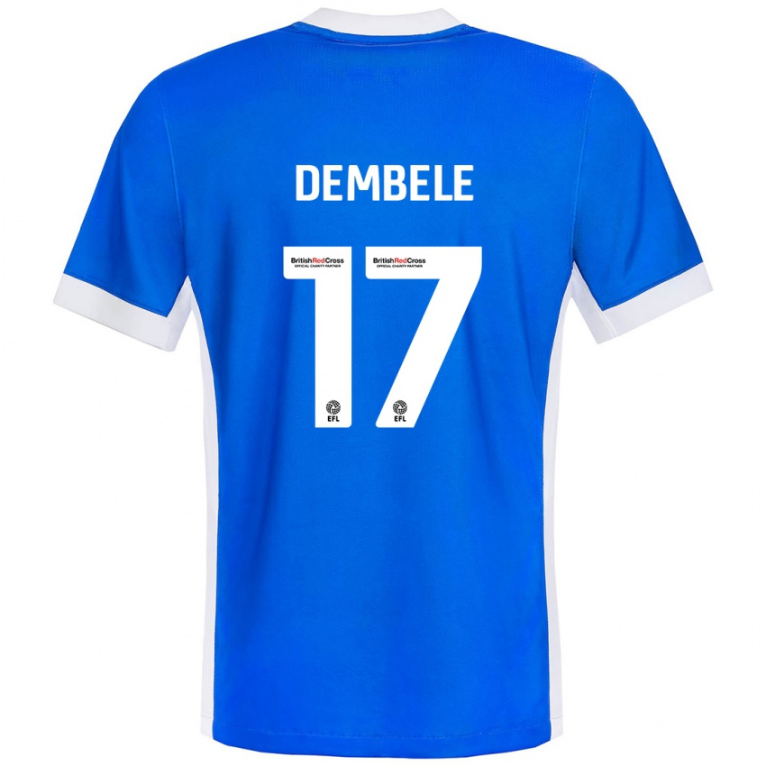 Kinder Siriki Dembélé #17 Blau Weiß Heimtrikot Trikot 2024/25 T-Shirt Österreich