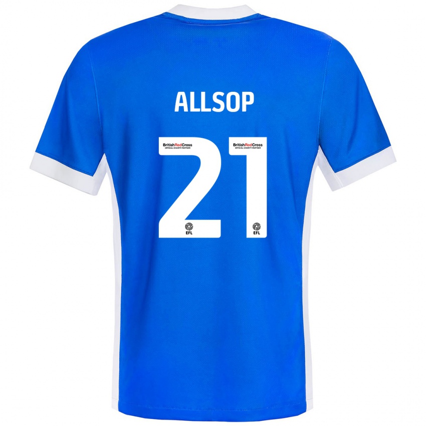 Kinder Ryan Allsop #21 Blau Weiß Heimtrikot Trikot 2024/25 T-Shirt Österreich