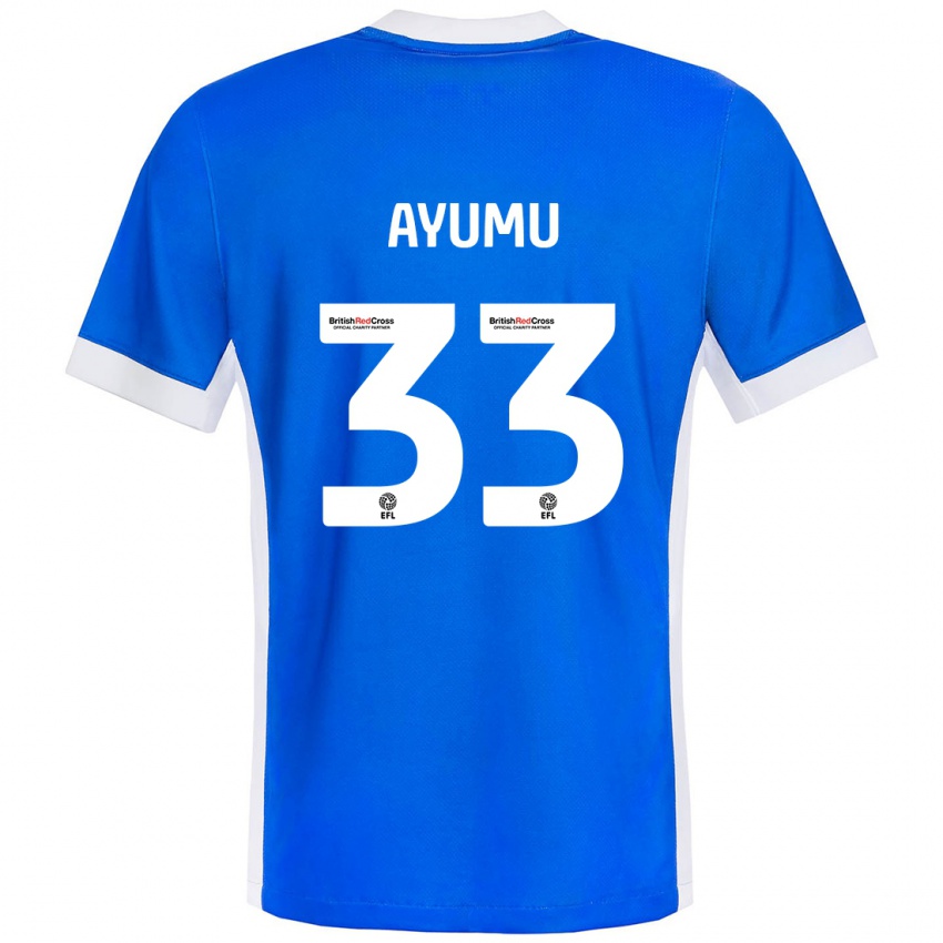 Kinder Ayumu Yokoyama #33 Blau Weiß Heimtrikot Trikot 2024/25 T-Shirt Österreich