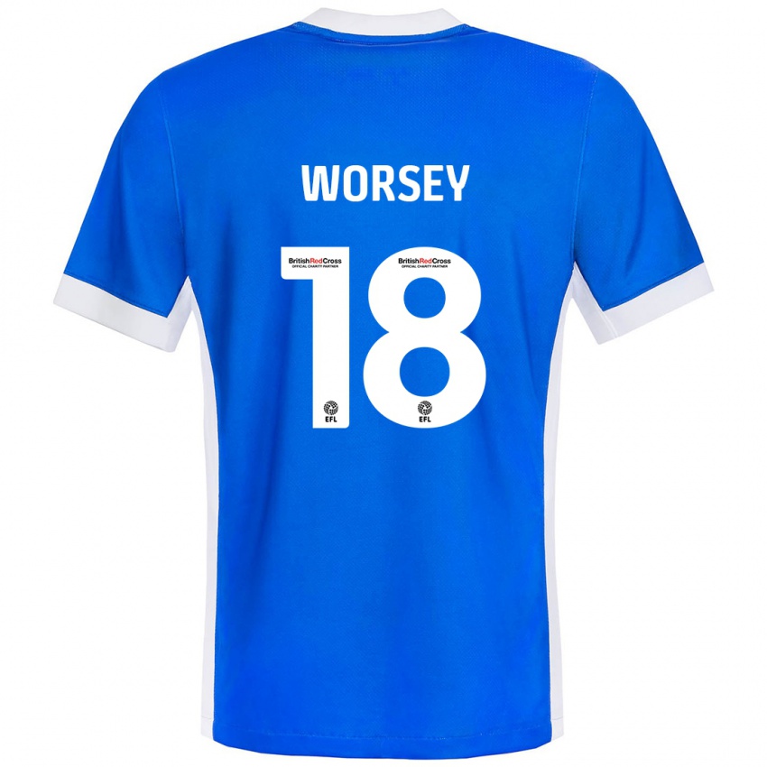 Kinder Louanne Worsey #18 Blau Weiß Heimtrikot Trikot 2024/25 T-Shirt Österreich