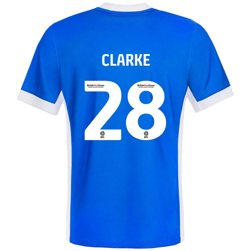 Kinder Charlotte Clarke #28 Blau Weiß Heimtrikot Trikot 2024/25 T-Shirt Österreich