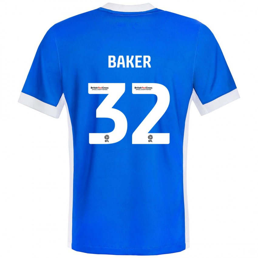 Kinder Ava Baker #32 Blau Weiß Heimtrikot Trikot 2024/25 T-Shirt Österreich