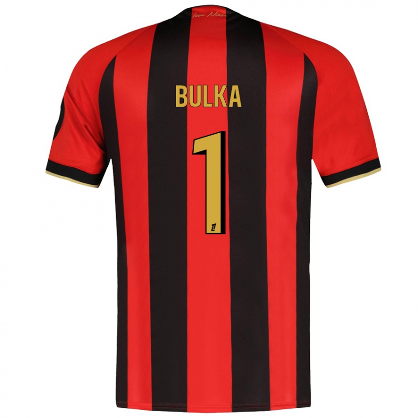 Kinder Marcin Bulka #1 Rot Schwarz Heimtrikot Trikot 2024/25 T-Shirt Österreich