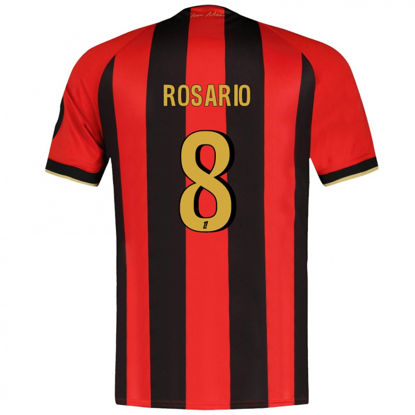 Kinder Pablo Rosario #8 Rot Schwarz Heimtrikot Trikot 2024/25 T-Shirt Österreich