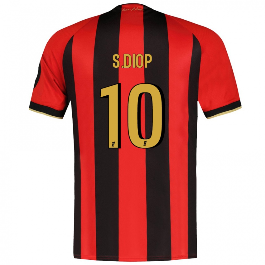 Kinder Sofiane Diop #10 Rot Schwarz Heimtrikot Trikot 2024/25 T-Shirt Österreich