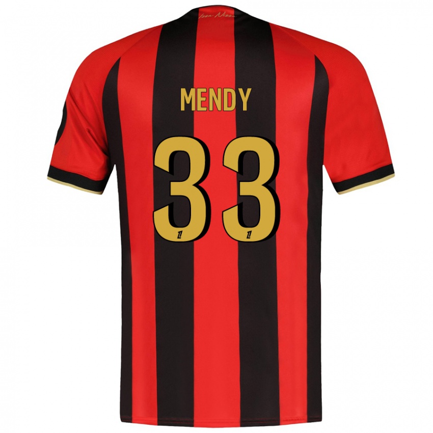 Kinder Antoine Mendy #33 Rot Schwarz Heimtrikot Trikot 2024/25 T-Shirt Österreich