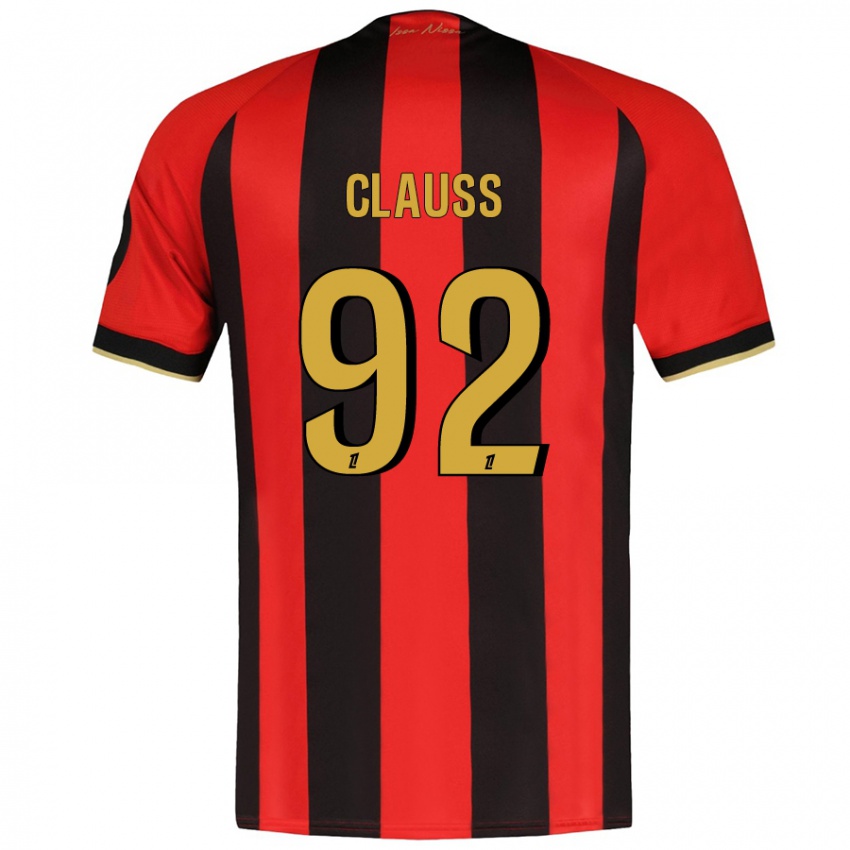 Kinder Jonathan Clauss #92 Rot Schwarz Heimtrikot Trikot 2024/25 T-Shirt Österreich