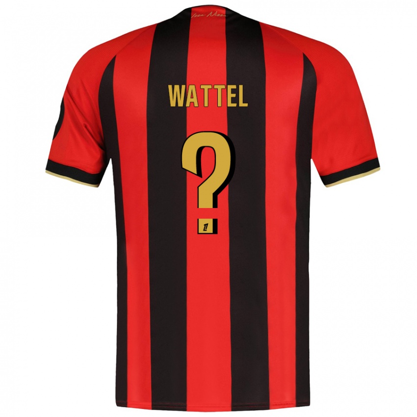 Kinder Sami Wattel #0 Rot Schwarz Heimtrikot Trikot 2024/25 T-Shirt Österreich