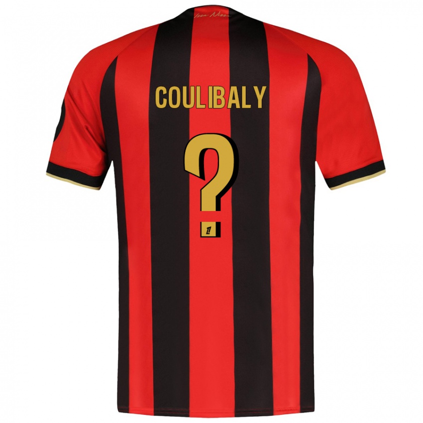 Kinder Djibril Coulibaly #0 Rot Schwarz Heimtrikot Trikot 2024/25 T-Shirt Österreich