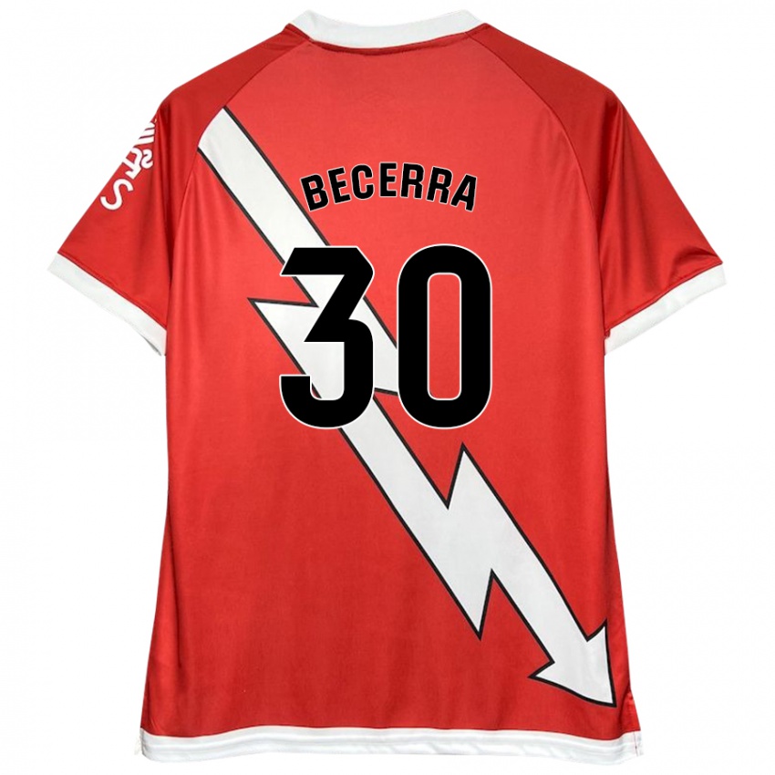 Kinder Samuel Becerra #30 Weiß Rot Heimtrikot Trikot 2024/25 T-Shirt Österreich