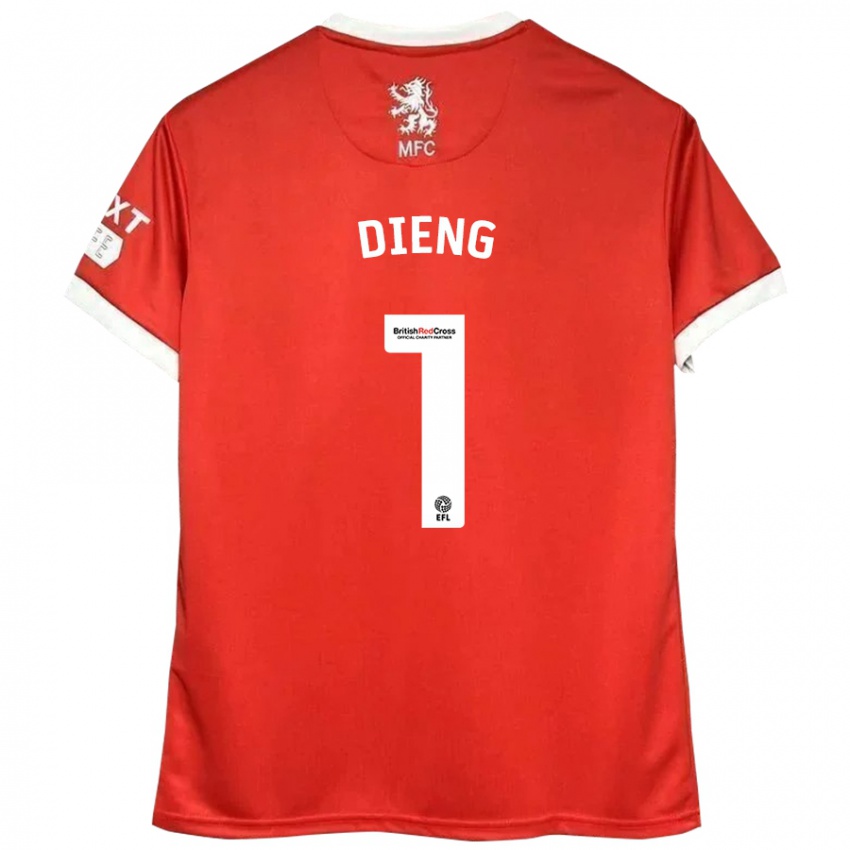 Kinder Seny Dieng #1 Rot Weiß Heimtrikot Trikot 2024/25 T-Shirt Österreich