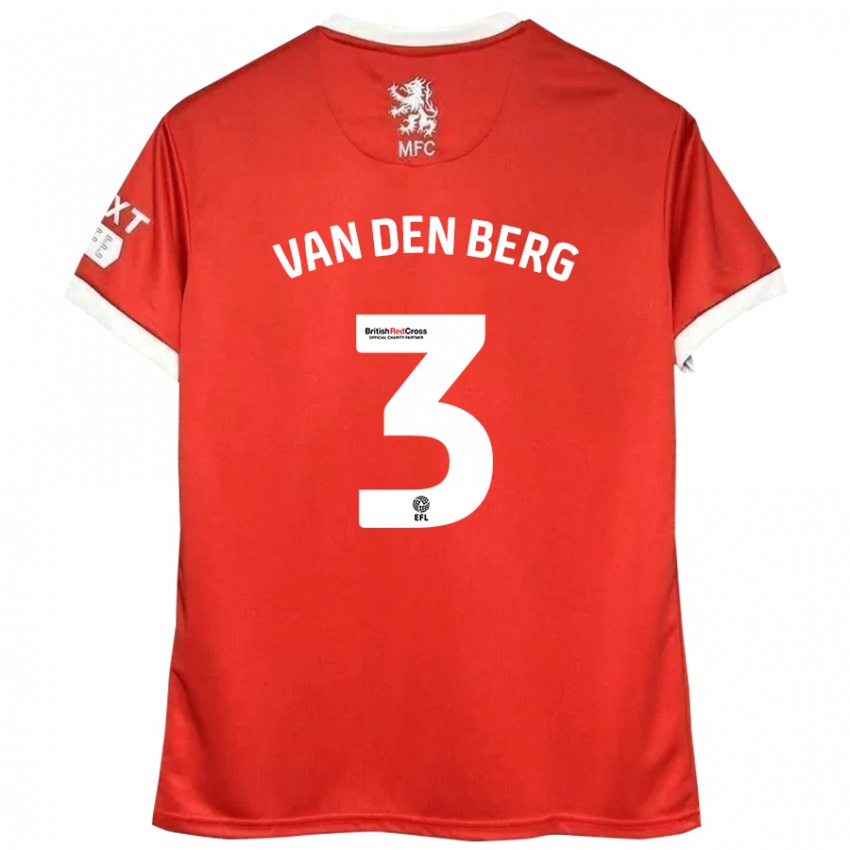 Kinder Rav Van Den Berg #3 Rot Weiß Heimtrikot Trikot 2024/25 T-Shirt Österreich