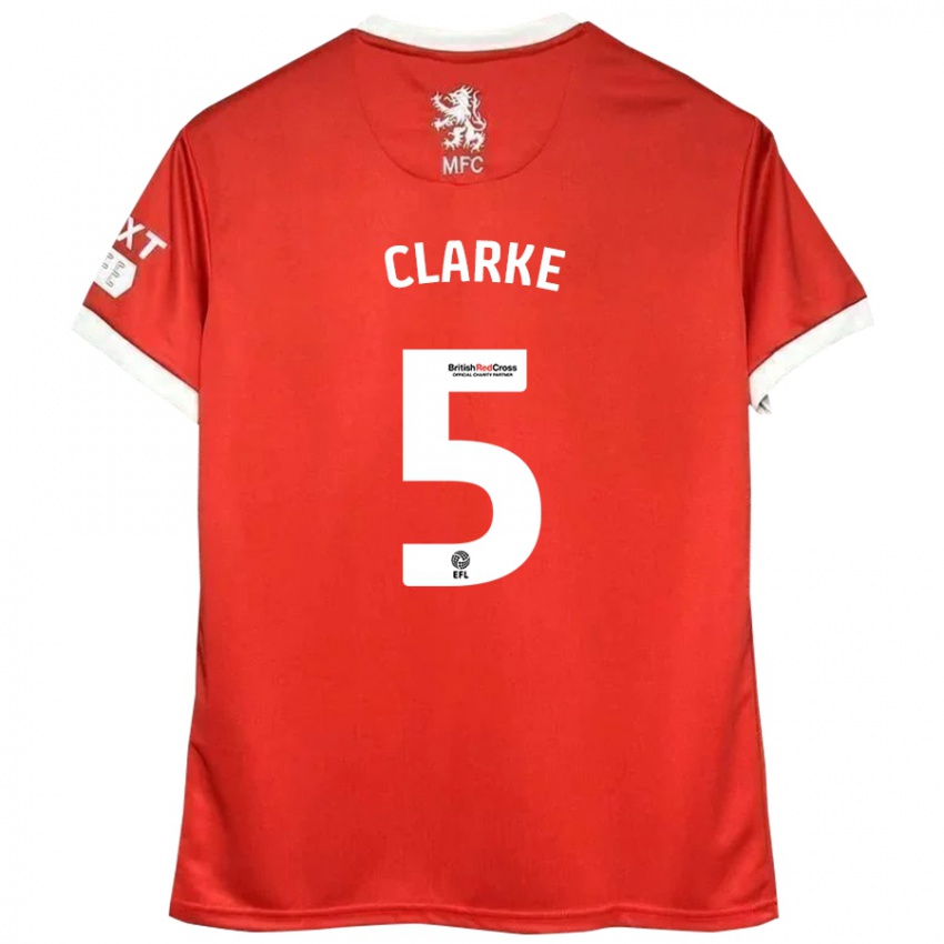 Kinder Matt Clarke #5 Rot Weiß Heimtrikot Trikot 2024/25 T-Shirt Österreich