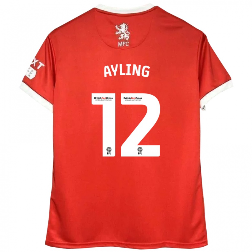 Kinder Luke Ayling #12 Rot Weiß Heimtrikot Trikot 2024/25 T-Shirt Österreich