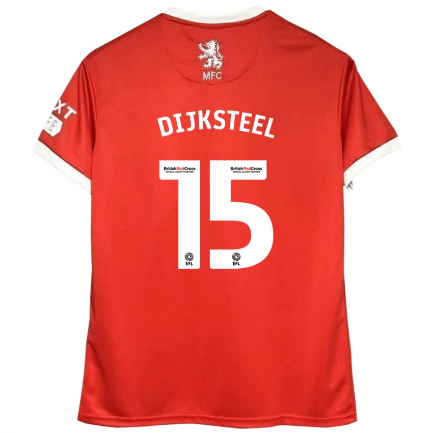 Kinder Anfernee Dijksteel #15 Rot Weiß Heimtrikot Trikot 2024/25 T-Shirt Österreich