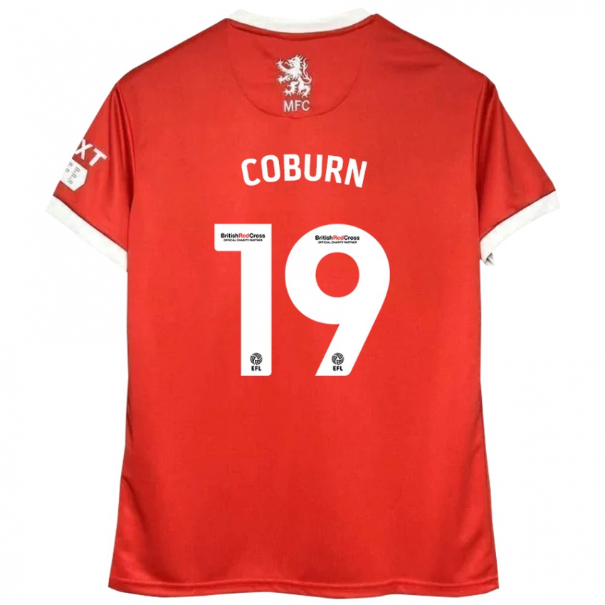 Kinder Josh Coburn #19 Rot Weiß Heimtrikot Trikot 2024/25 T-Shirt Österreich