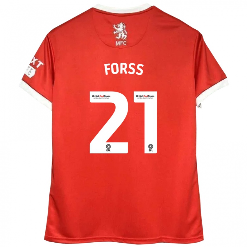 Kinder Marcus Forss #21 Rot Weiß Heimtrikot Trikot 2024/25 T-Shirt Österreich