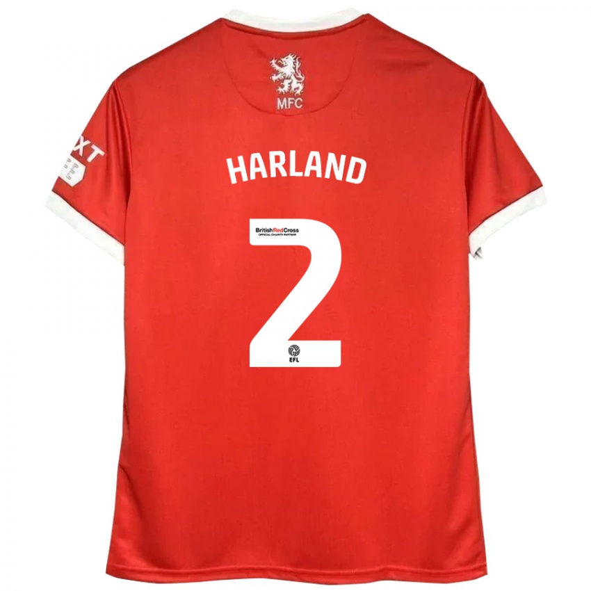 Kinder Jane Harland #2 Rot Weiß Heimtrikot Trikot 2024/25 T-Shirt Österreich