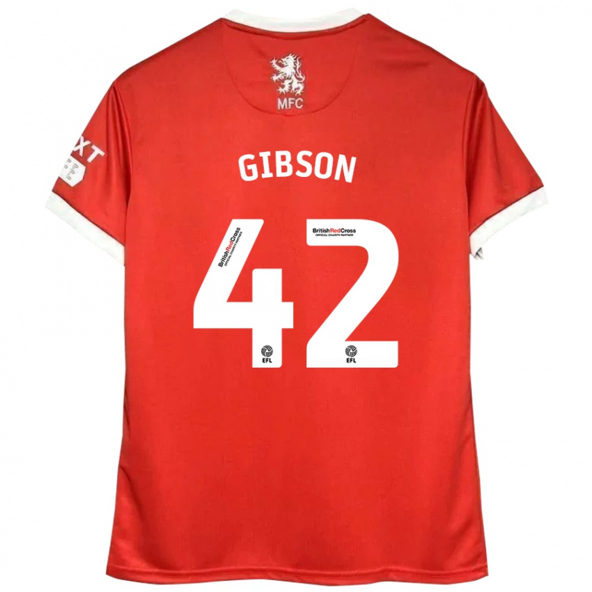 Kinder Joseph Gibson #42 Rot Weiß Heimtrikot Trikot 2024/25 T-Shirt Österreich