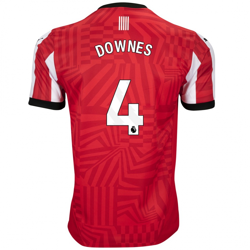 Kinder Flynn Downes #4 Rot Weiß Heimtrikot Trikot 2024/25 T-Shirt Österreich