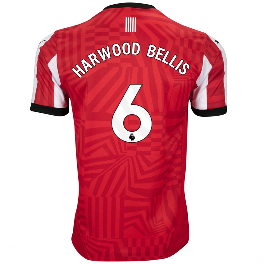 Kinder Taylor Harwood-Bellis #6 Rot Weiß Heimtrikot Trikot 2024/25 T-Shirt Österreich