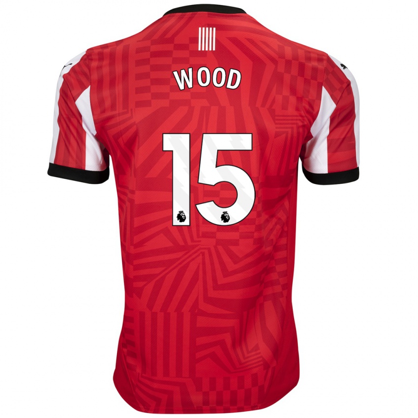 Kinder Nathan Wood #15 Rot Weiß Heimtrikot Trikot 2024/25 T-Shirt Österreich