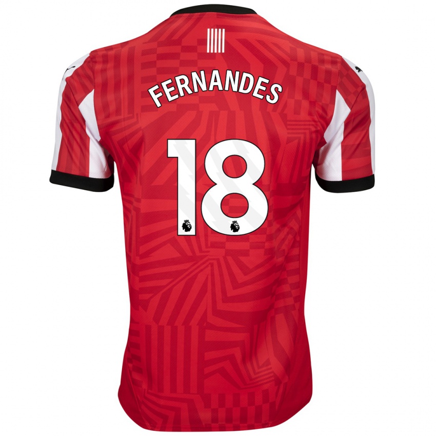 Kinder Mateus Fernandes #18 Rot Weiß Heimtrikot Trikot 2024/25 T-Shirt Österreich