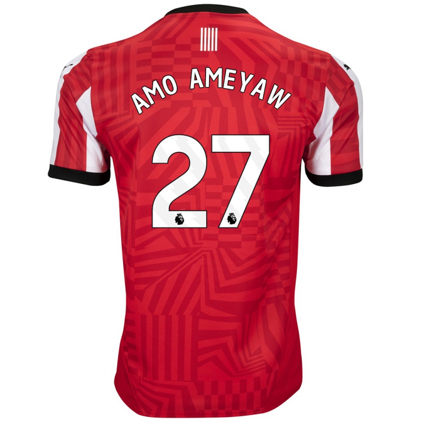 Kinder Samuel Amo-Ameyaw #27 Rot Weiß Heimtrikot Trikot 2024/25 T-Shirt Österreich