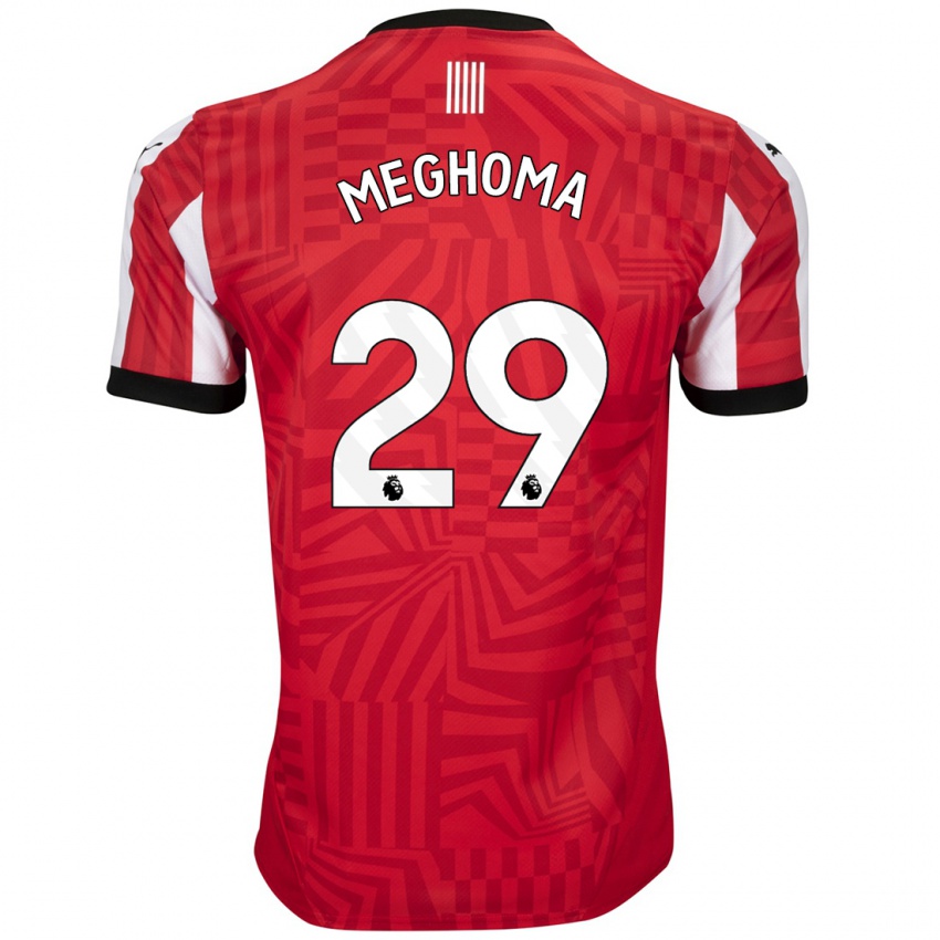 Kinder Jayden Meghoma #29 Rot Weiß Heimtrikot Trikot 2024/25 T-Shirt Österreich