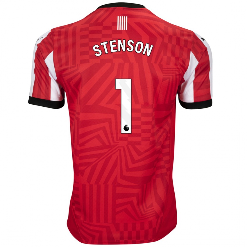 Kinder Fran Stenson #1 Rot Weiß Heimtrikot Trikot 2024/25 T-Shirt Österreich