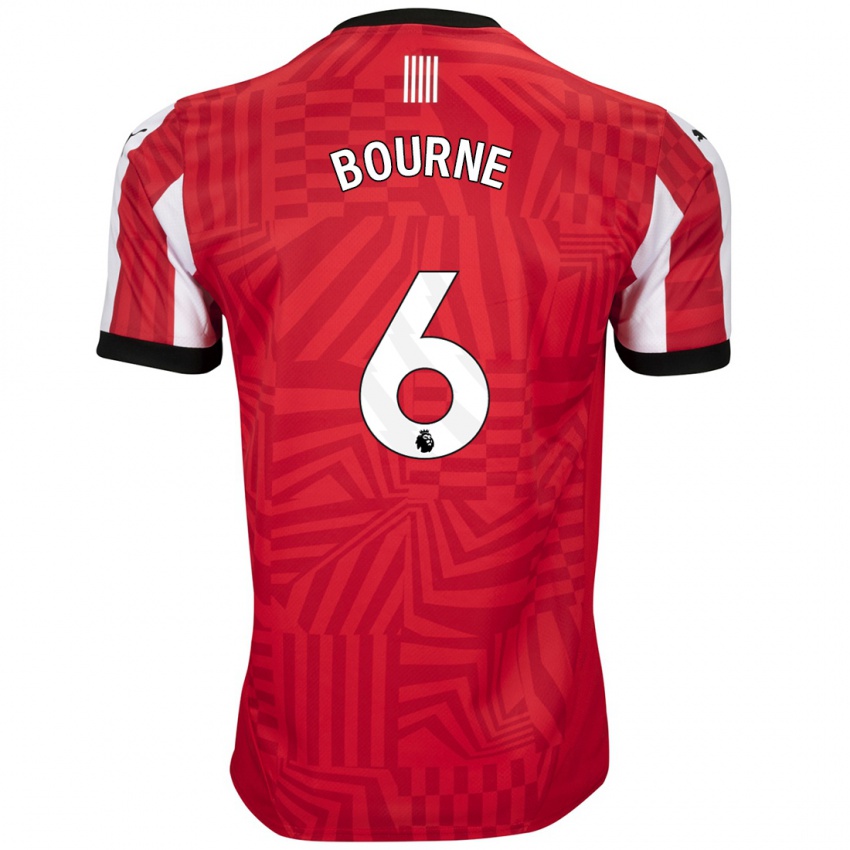 Kinder Tara Bourne #6 Rot Weiß Heimtrikot Trikot 2024/25 T-Shirt Österreich