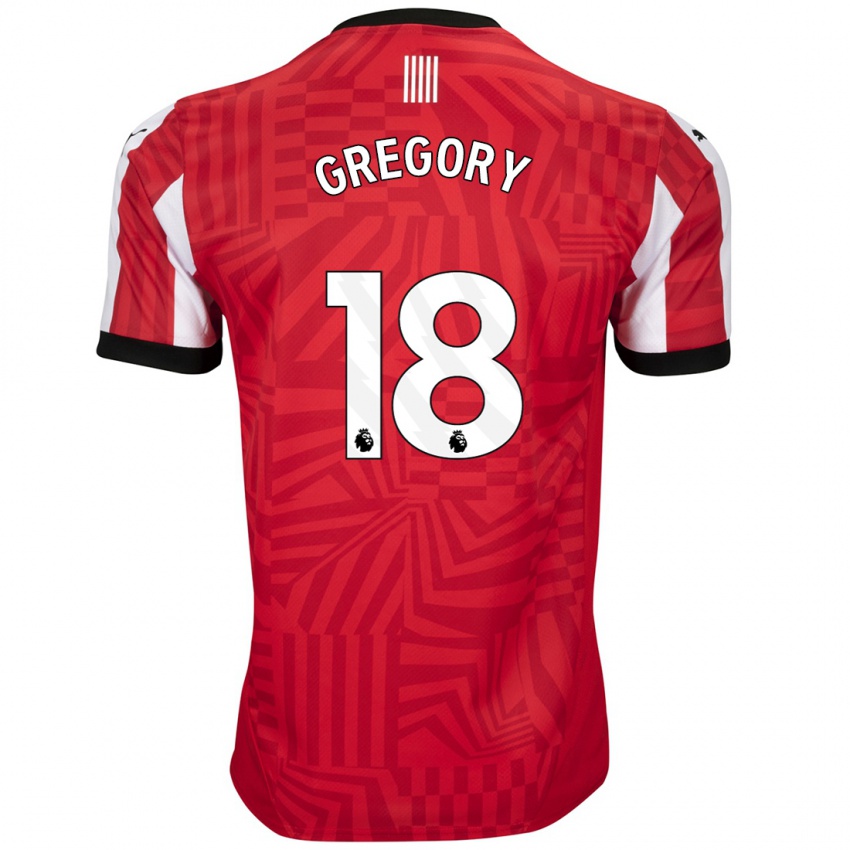 Kinder Freya Gregory #18 Rot Weiß Heimtrikot Trikot 2024/25 T-Shirt Österreich