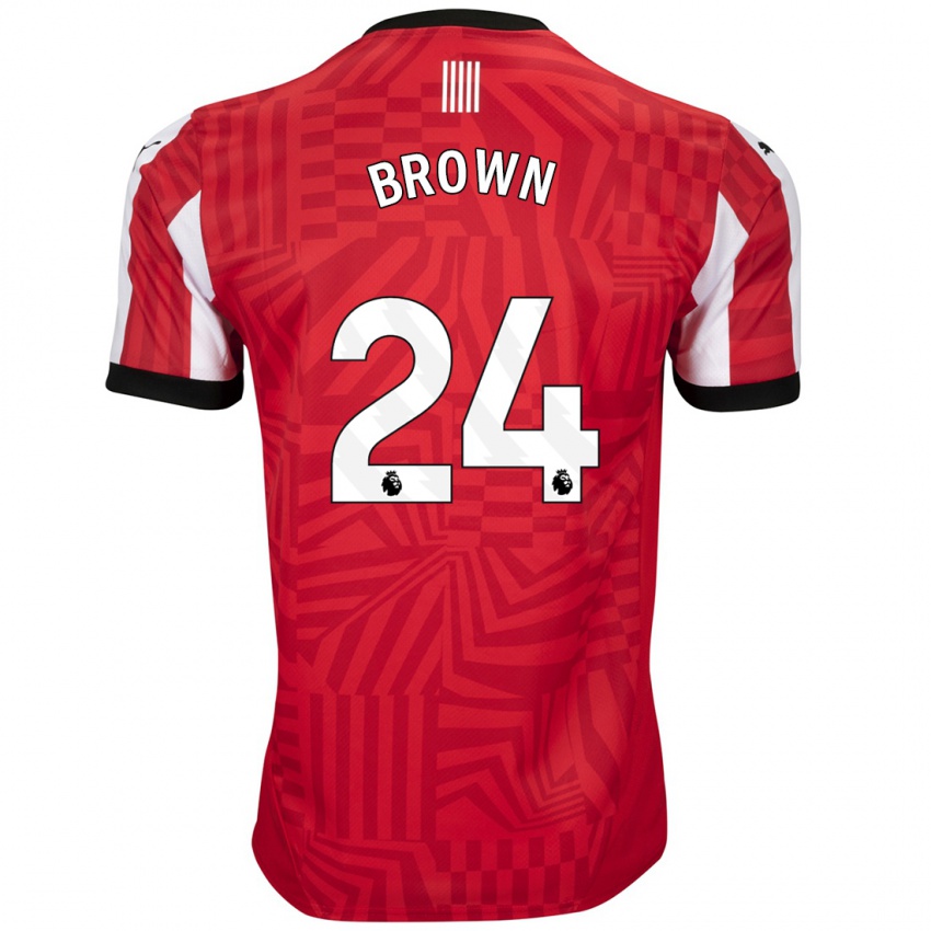 Kinder Rachel Brown #24 Rot Weiß Heimtrikot Trikot 2024/25 T-Shirt Österreich