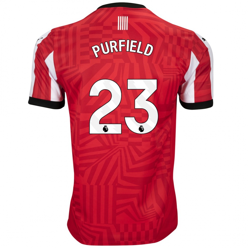 Kinder Jemma Elizabeth Purfield #23 Rot Weiß Heimtrikot Trikot 2024/25 T-Shirt Österreich