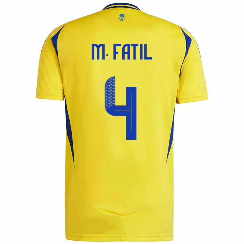 Kinder Mohammed Al-Fatil #4 Gelb Blau Heimtrikot Trikot 2024/25 T-Shirt Österreich