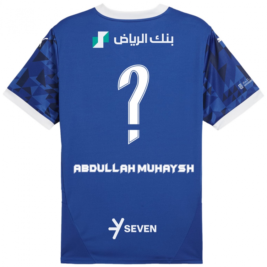 Kinder Mohammed Abdullah Muhaysh #0 Dunkelblau Weiß Heimtrikot Trikot 2024/25 T-Shirt Österreich