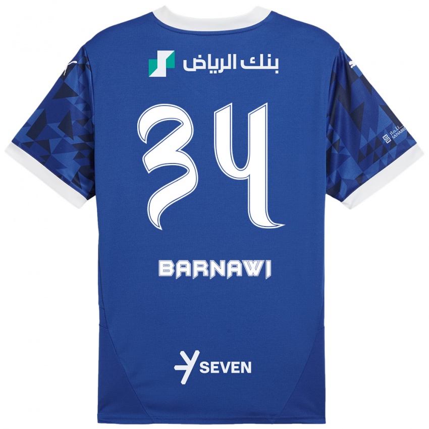 Kinder Saleh Barnawi #34 Dunkelblau Weiß Heimtrikot Trikot 2024/25 T-Shirt Österreich