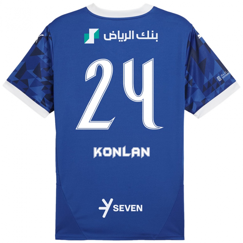 Kinder Cynthia Konlan #24 Dunkelblau Weiß Heimtrikot Trikot 2024/25 T-Shirt Österreich