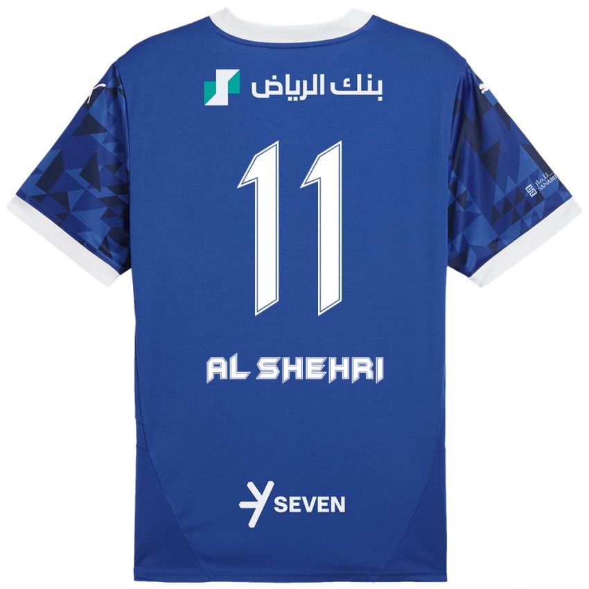 Kinder Saleh Al-Shehri #11 Dunkelblau Weiß Heimtrikot Trikot 2024/25 T-Shirt Österreich