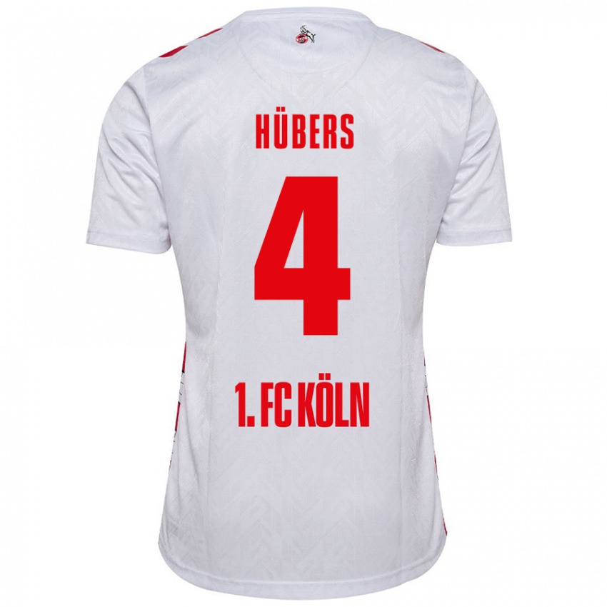 Kinder Timo Hübers #4 Weiß Rot Heimtrikot Trikot 2024/25 T-Shirt Österreich