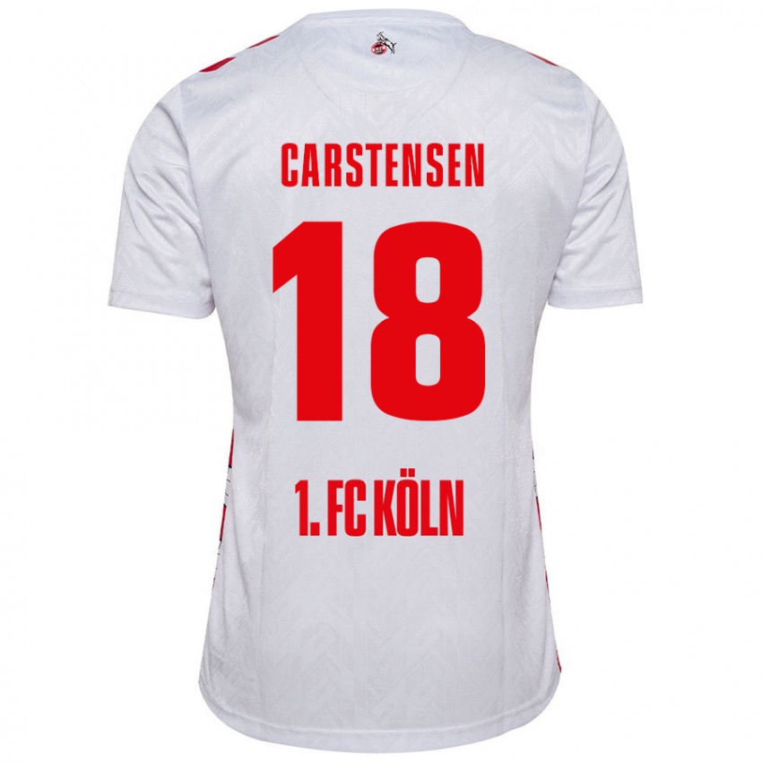 Kinder Rasmus Carstensen #18 Weiß Rot Heimtrikot Trikot 2024/25 T-Shirt Österreich